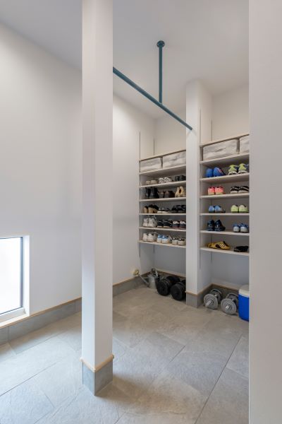 アクセントカラーが映える平屋