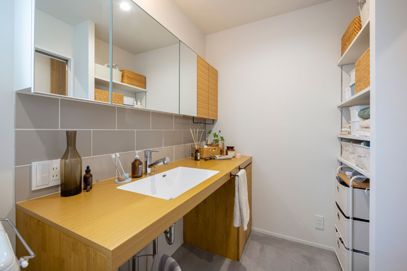 こだわりが随所に光る平屋_洗面室